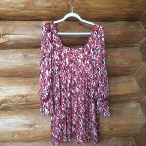 Girl in Mind Peasant Milkmaid Metallic Stripes Boho Festival Tiered Dress SZ 12